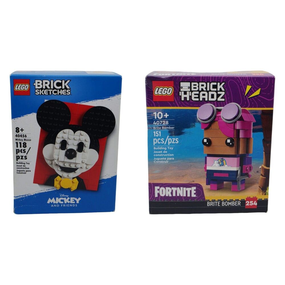 LEGO Brick Sketches Disney Mickey Mouse + Fortnite BrickHeadz Bright Bomber